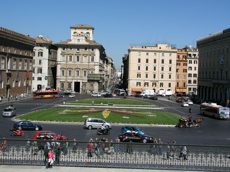 Rom, Blick vom Altare della Patria auf die Piazza Venezia