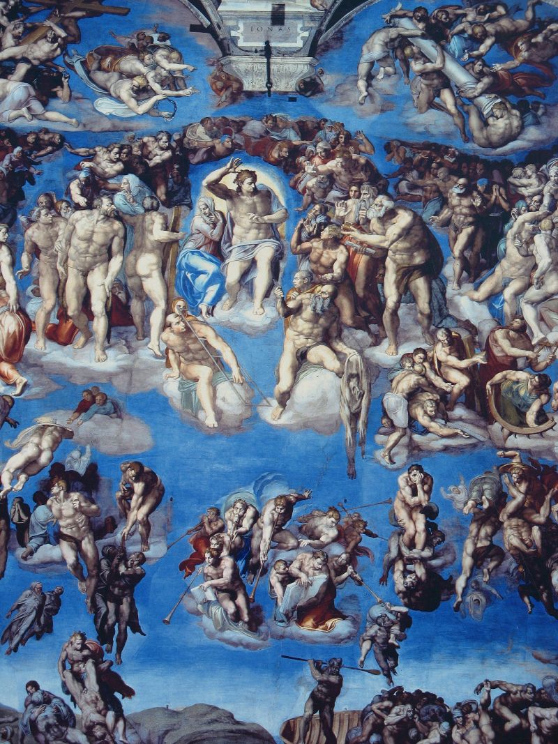 Das jüngste Gericht von Michelangelo in der Sixtinischen Kapelle