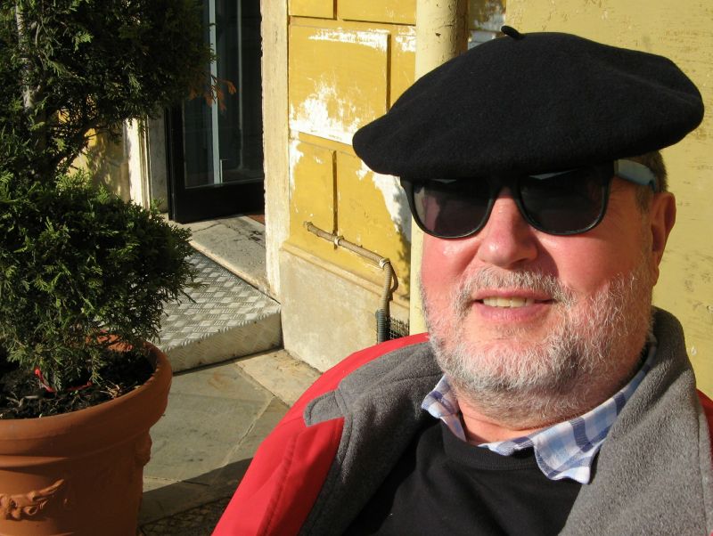 Otto Buchegger beim Sonnenbad in den Vatikanischen Museen