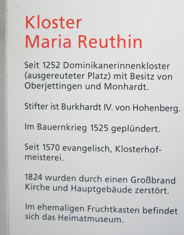 Museum Wildberg im ehemaligen Kloster Maria Reuthin